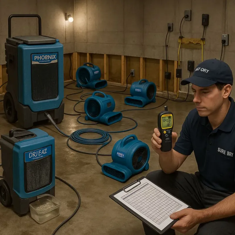 Structural Drying and Dehumidification process in Hermiston, OR